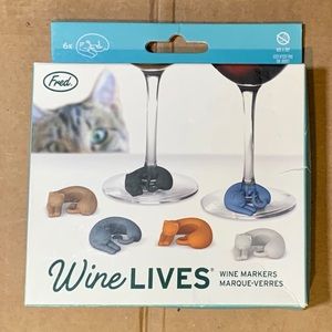 “Wine Lives” Cat Wine Glass Markers